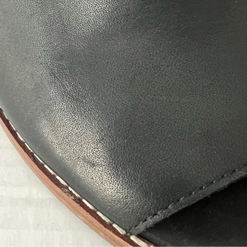 Madewell The Cary Sandal Mule Leather True Black Chunky Wood Open Toe Heels 7.5 - Picture 8 of 9